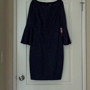 Vince Camuto Bell Sleeve Sparkle Dress